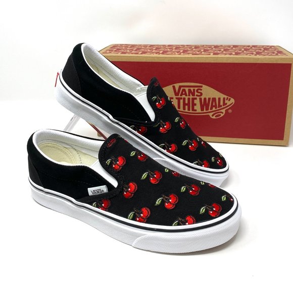 Vans Classic Men's Slip On Shoes Cherries Canvas Black Low Sneakers VN0A4U38L6M - Picture 8 of 10